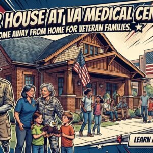 Fisher House exterior at VA medical center with veterans families