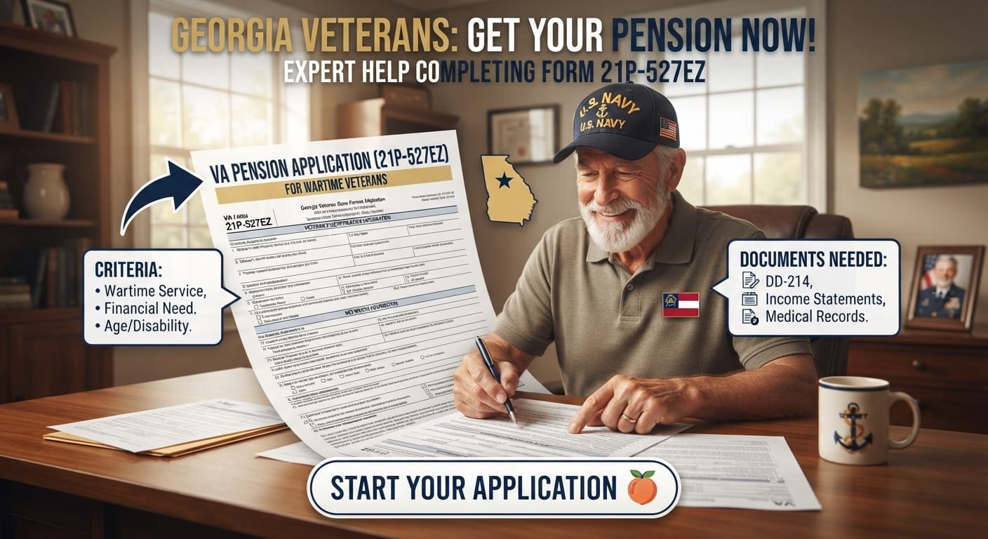 Veterans pension application Georgia