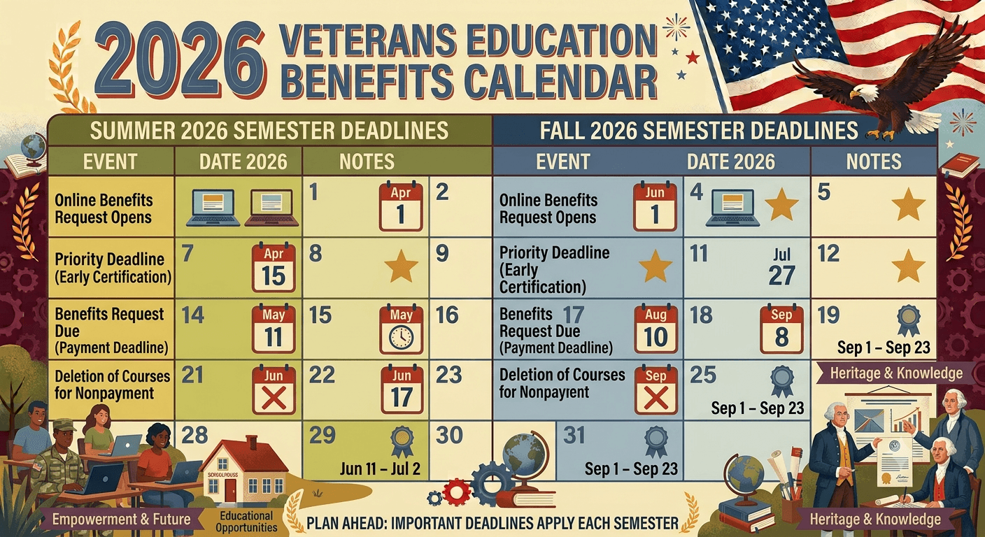 VA Education Benefits Calendar 2026
