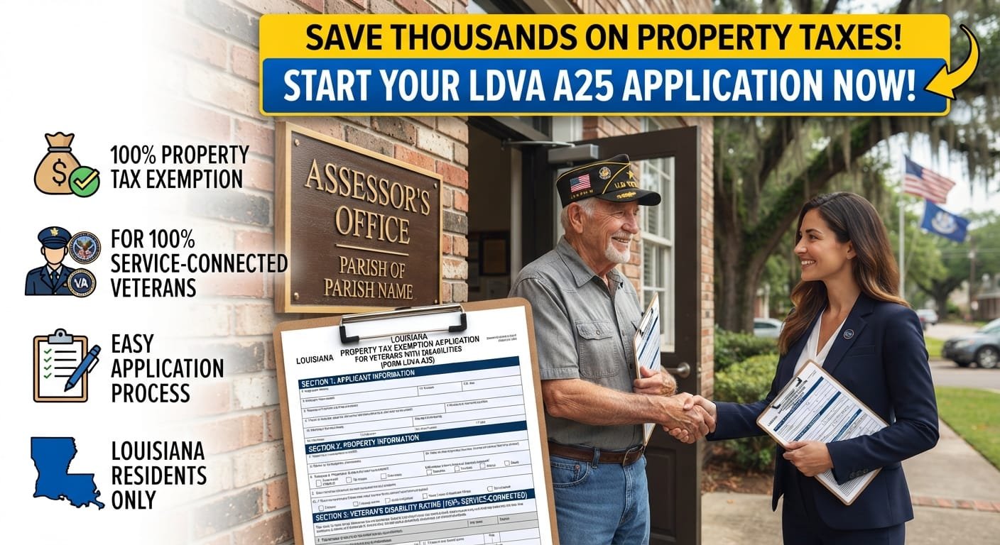 disabled veterans benefits Louisiana 2026