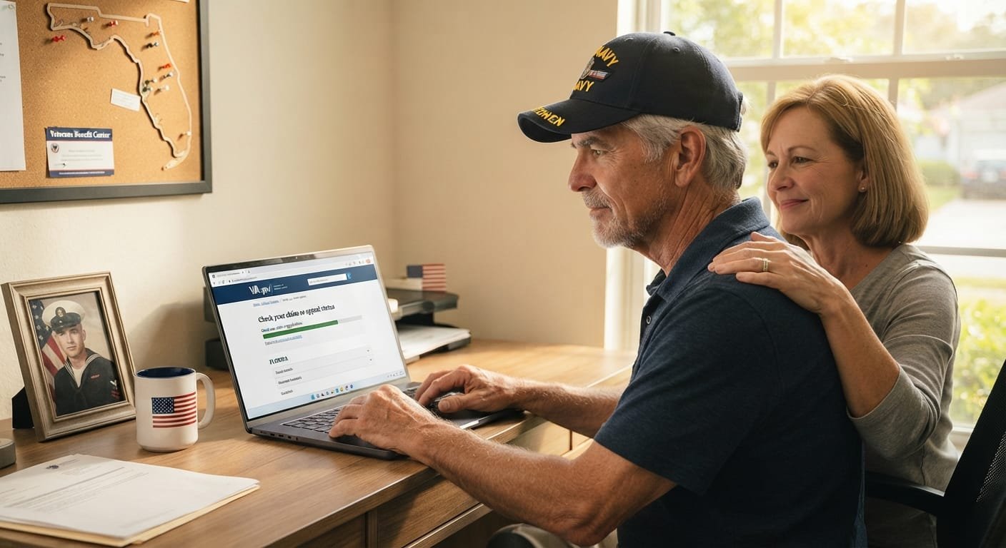 how to check VA claim status Florida veterans