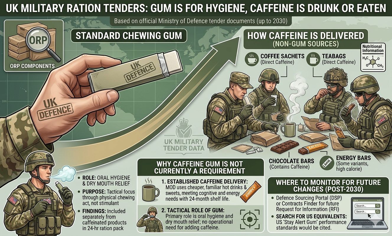 military gum caffeine