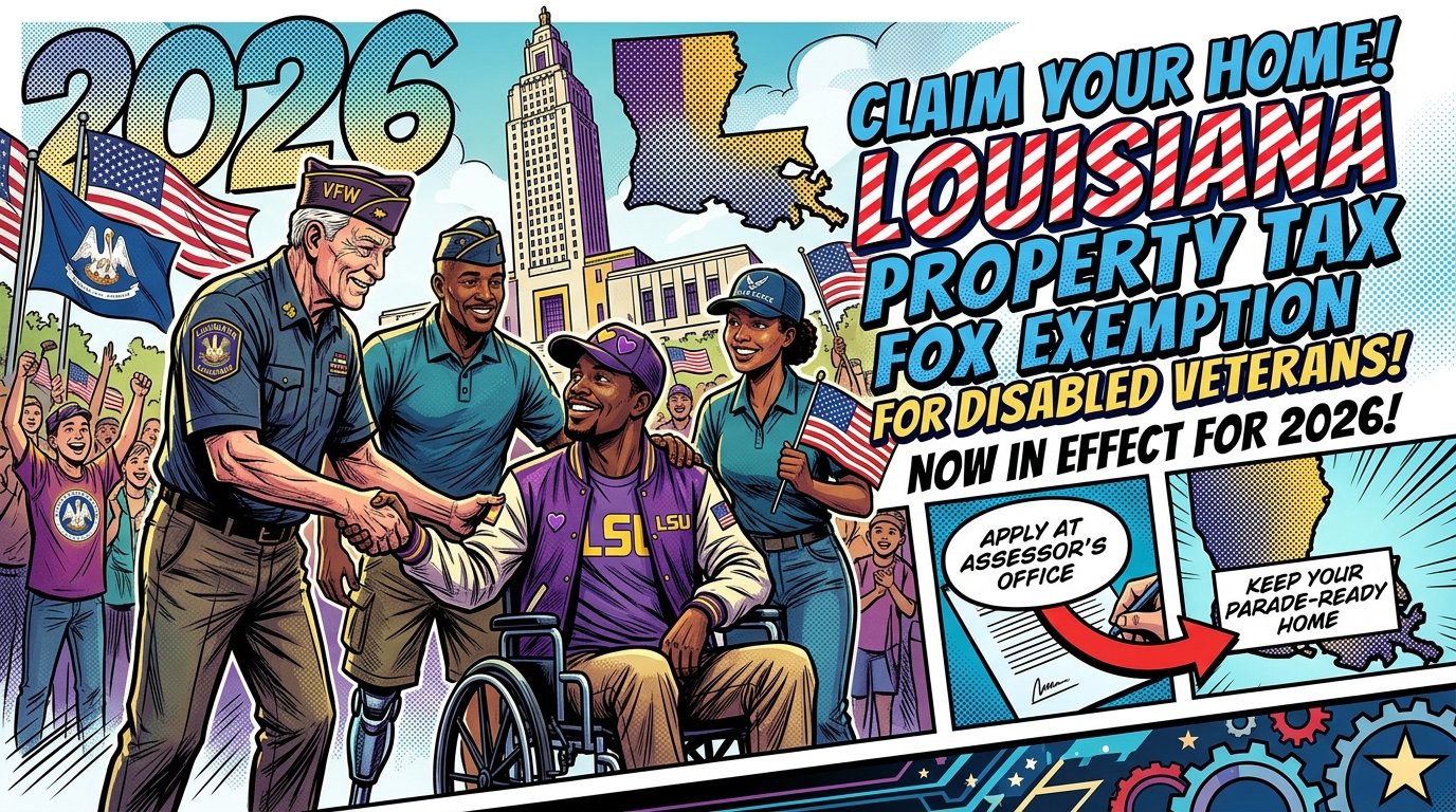 Louisiana property tax exemption disabled veterans 2026