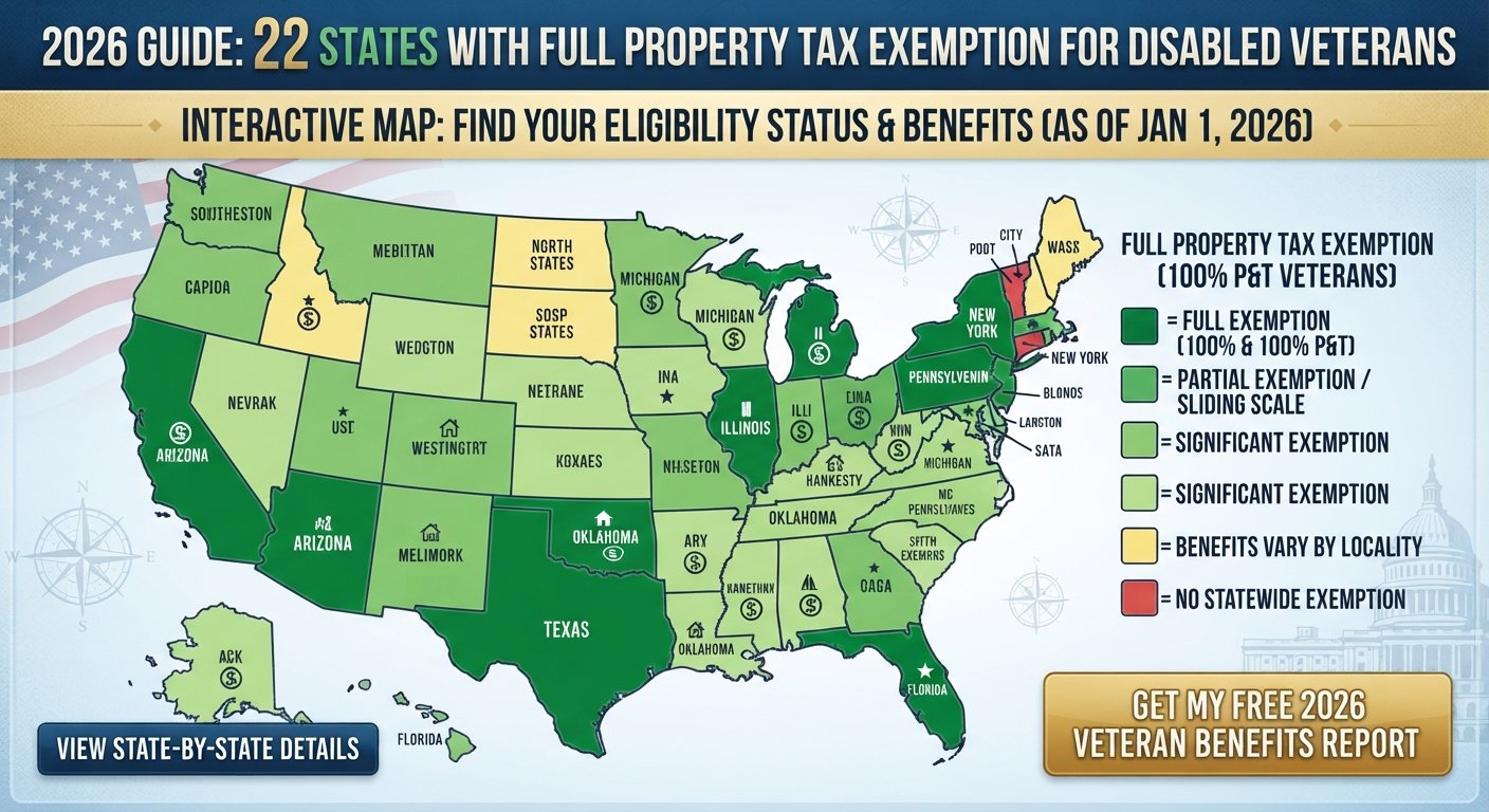 veterans property tax exemption by state list
